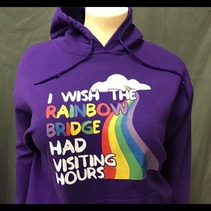 Womens Hoodie Pet Lovers Rainbow Bridge Sweatshirt